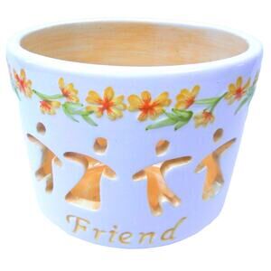 Waxcessories Original Friendship Light Ceramic Votive Candle Holder 4" Vintage
